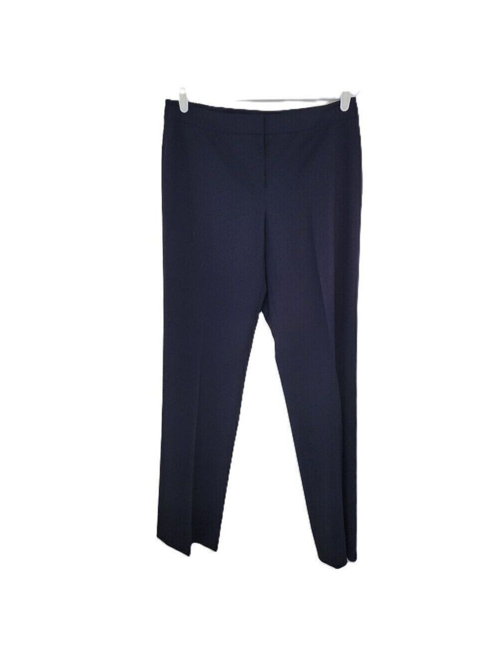 Lafayette 148 Dress Pants Blue Stretch Wool Workwear Career Size 8 NWT